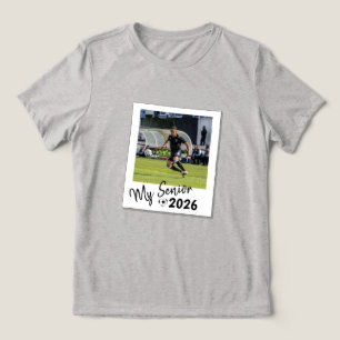 Mijn Senior Custom Afbeelding Voetbal Tri-Blend Shirt