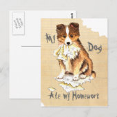Mijn Sheltie Ate mijn thuiswerk Briefkaart (Voorkant / Achterkant)