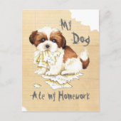 Mijn Shih Tzu Ate mijn thuiswerk Briefkaart (Voorkant)