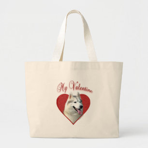 Mijn Siberische Husky Valentijn: Liefde Huskies Grote Tote Bag