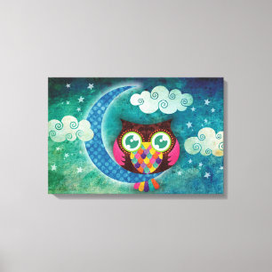 Mijn sikkelvormige uil op canvas afdruk