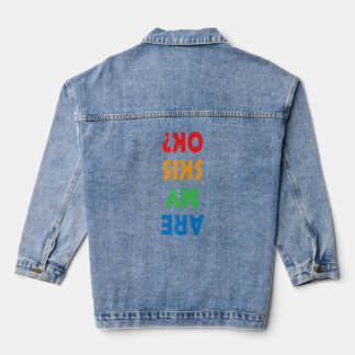 Mijn Skis OK Ski Dad Skiing Quote Denim Jacket