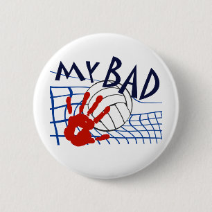 Mijn slechte volleybal net ronde button 5,7 cm
