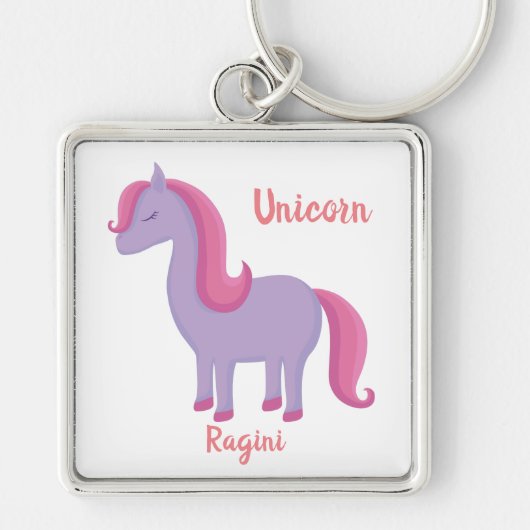 Mijn Sleutelhanger Kleine Unicorn Naam | Ragini (Voorkant)