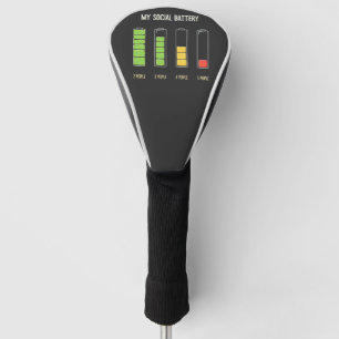 Mijn sociale batterij introvert sociale Humor Golfheadcover