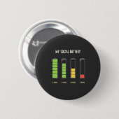 Mijn sociale batterij introvert sociale Humor Ronde Button 5,7 Cm (Voorkant /achterkant)