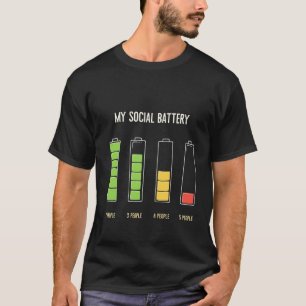 Mijn sociale batterij introvert sociale Humor T-shirt