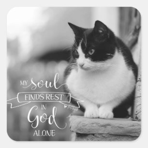 Mijn soep vindt rust - PS 62:1 Vierkante Sticker