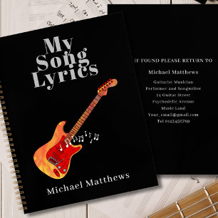 Mijn Song Teksten Gitaar Muzikant Op Maat Notitieboek