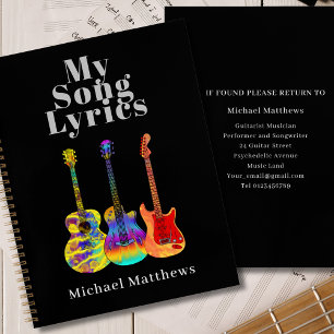 Mijn Songteksten Gitaar Muzikant Aangepast Notitieboek