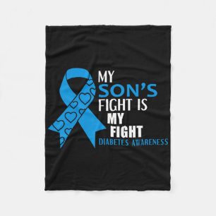 Mijn Sons Fight is mijn Diabetes Type 1 Fleece Deken