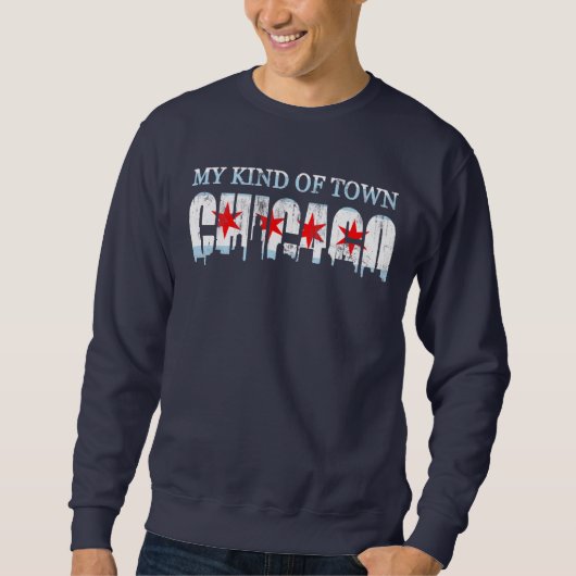 Mijn soort van Town Chicago Flag Skyline Trui (Voorkant)