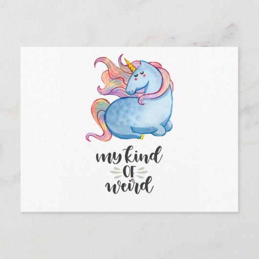 Mijn soort van 'Weird Blue Unicorn' Briefkaart (Voorkant)
