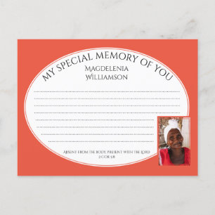MIJN SPECIALE GEHEUGEN VAN U Fotocondoleerkaart Briefkaart