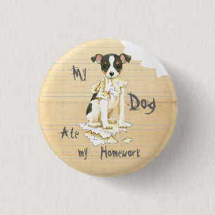 Mijn Speelgoed Fox Terrier Ate mijn thuiswerk Ronde Button 3,2 Cm