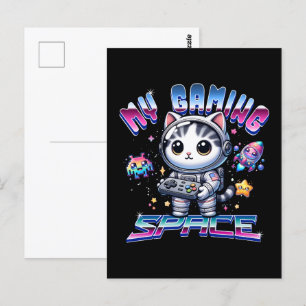 MIJN SPEELRUIMTE - KAWAII SPACE CAT BRIEFKAART
