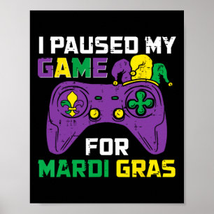 Mijn spel voor Mardi Gras Video Game Control gepau Poster