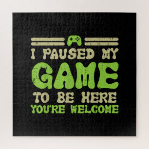 Mijn spel werd hier gepauzeerd grappige videokamer legpuzzel