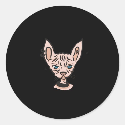 Mijn Sphynx vindt je lelijk, te haarloze kat mam Ronde Sticker (Voorkant)