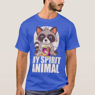 MIJN SPIRIT ANIMAL Funny Raccoon Meme Eating Junk T-shirt