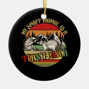Mijn Spirit Animal is een Trash Panda Racoon Vinta Keramisch Ornament