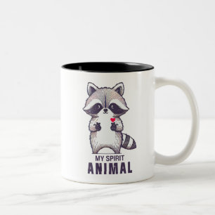 Mijn Spirit Animal Raccoon Tweekleurige Koffiemok