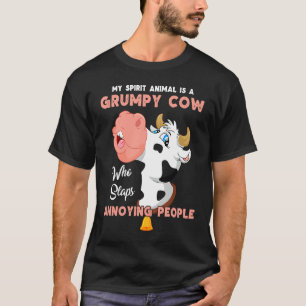 Mijn spirituele dier is een chagrijnige koe die ir t-shirt