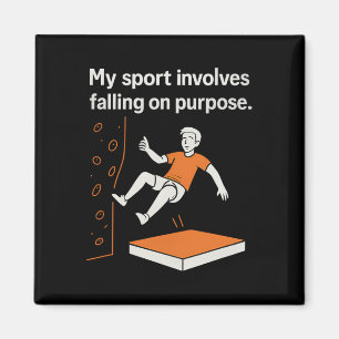 Mijn sport houdt in dat ik opzettelijk val Klimmen Magneet