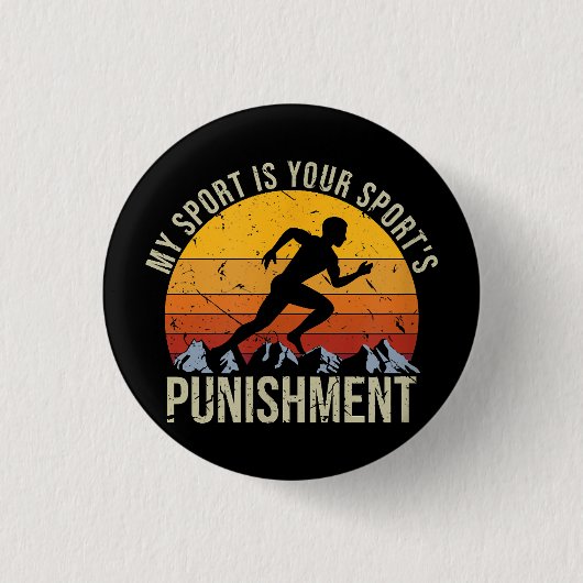 Mijn sport is je sportstrafnummer ronde button 3,2 cm (Voorkant)