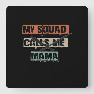 Mijn Squad noemt me mama grappny Workout Gym mama Vierkante Klok
