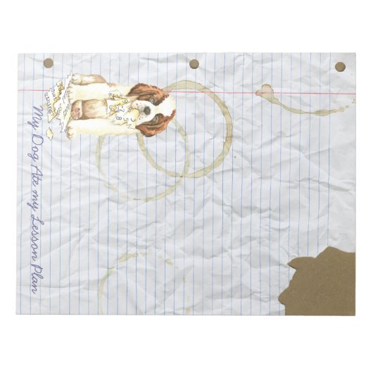 Mijn St. Bernard Ate mijn Lesson Plan Notitieblok (Voorkant)