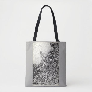 Mijn stad reed door vuur in het zee. tote bag