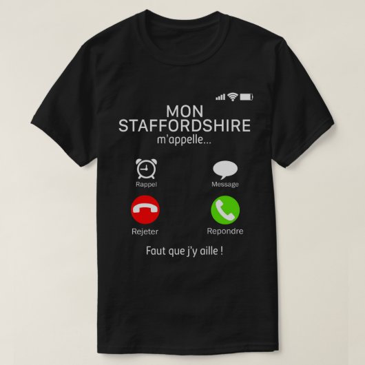 Mijn Staffordshire Bull Terrier Dog Bel me Telefoo T-shirt (Design voorkant)