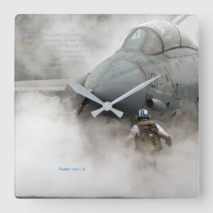 "Mijn steen" — psalm 144:1-2 Vierkante Klok