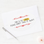 Mijn stem AAC Ovale Sticker (Envelop)