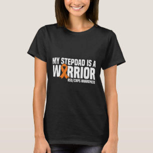 Mijn stiefvader is een Warrior Sinaasappel Ribbon T-shirt
