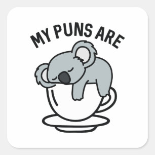 Mijn straf is Koala Tea Vierkante Sticker