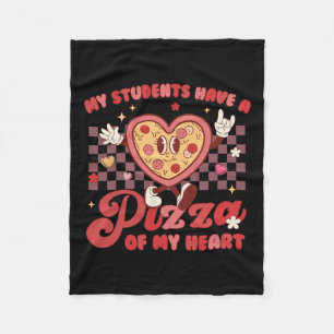Mijn studenten hebben pizza van mijn hart leraar V Fleece Deken