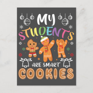 Mijn studenten Kinderen zijn slimme koekjes kerstm Briefkaart
