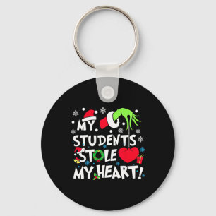 Mijn studenten stalen mijn hart grappige kerst ler sleutelhanger