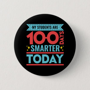Mijn studenten zijn 100 dagen slimmer 100e dag ler ronde button 5,7 cm