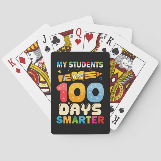 Mijn studenten zijn 100 dagen slimmer leraar pokerkaarten (Achterkant)