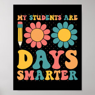 Mijn studenten zijn 100 dagen slimmer Retro Groovy Poster