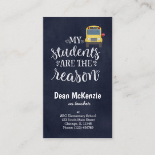 Mijn studenten zijn de reden visitekaartje