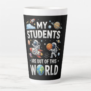 Mijn studenten zijn in deze ruimte wereld latte mok