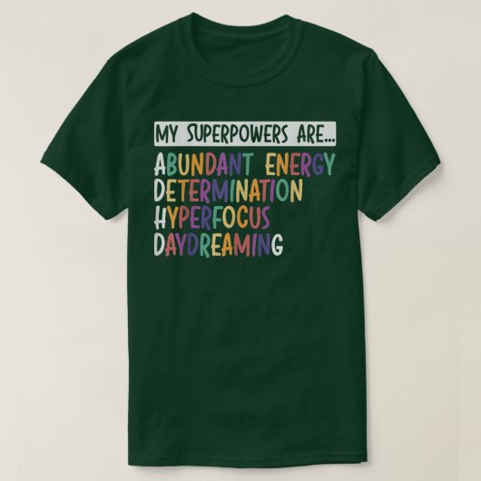 Mijn superkrachten zijn ADHD Warrior Embrace Neuro T-shirt (Design voorkant)