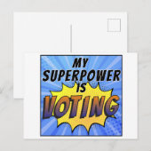 Mijn Superpower gaat stemmen Briefkaart (Voorkant / Achterkant)