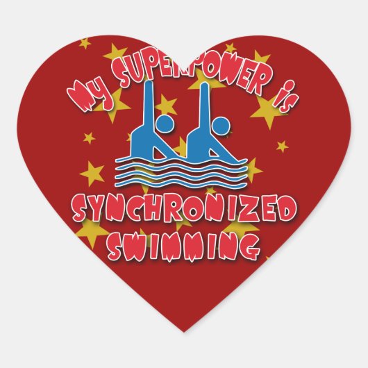 Mijn Superpower is gesynchroniseerd zwemmen Hart Sticker (Voorkant)