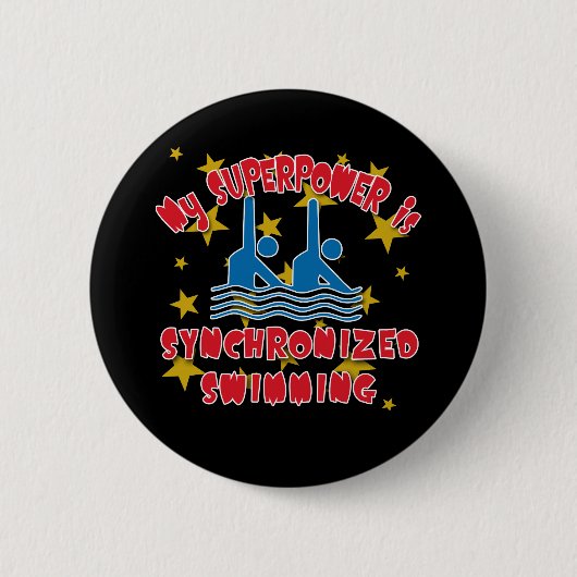 Mijn Superpower is gesynchroniseerd zwemmen Ronde Button 5,7 Cm (Voorkant)
