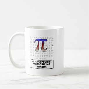 Mijn Superpower onthoudt pi-cijfers Koffiemok